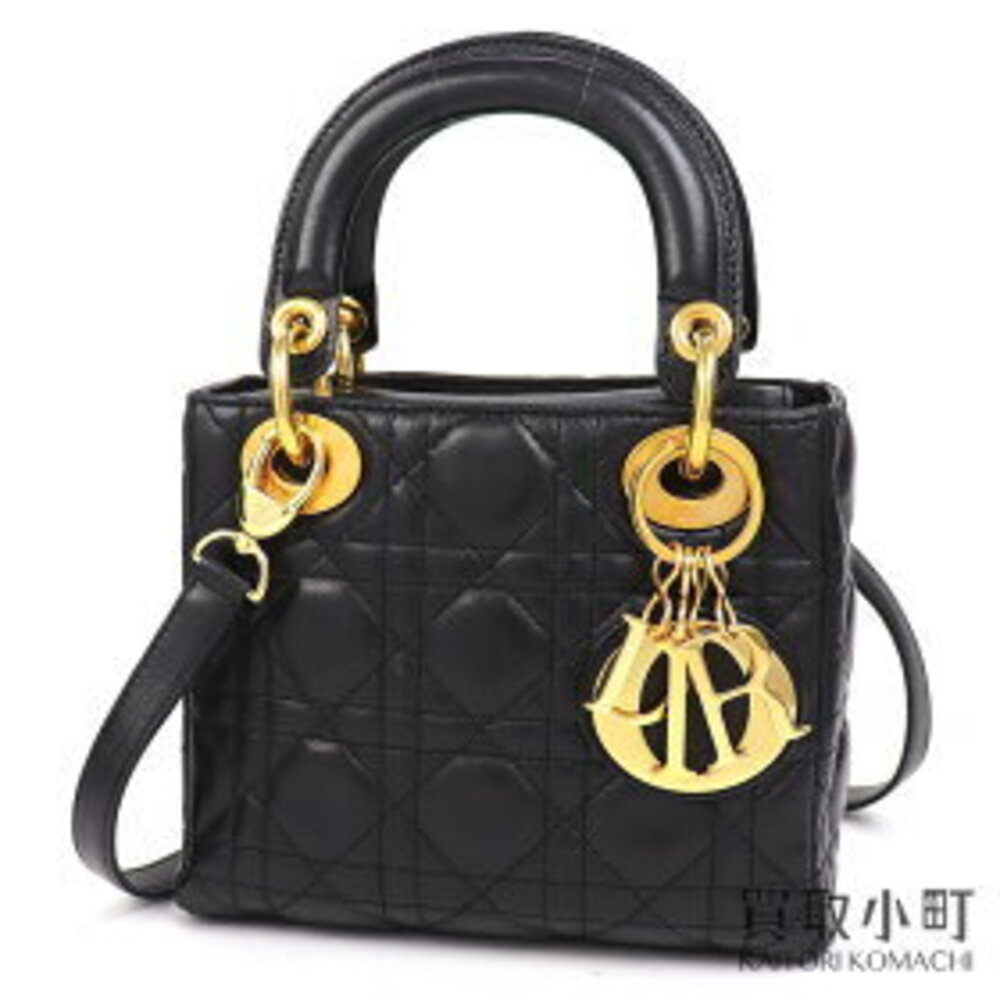 Dior Lady Classic Handbag Cannage Stitch Black Lambskin Shoulder Bag LADYDIOR